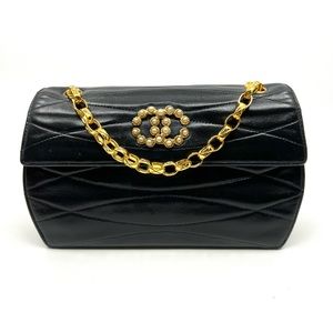 Chanel Rare Vintage Pearl CC Logo Bijou Chain Bag 24k